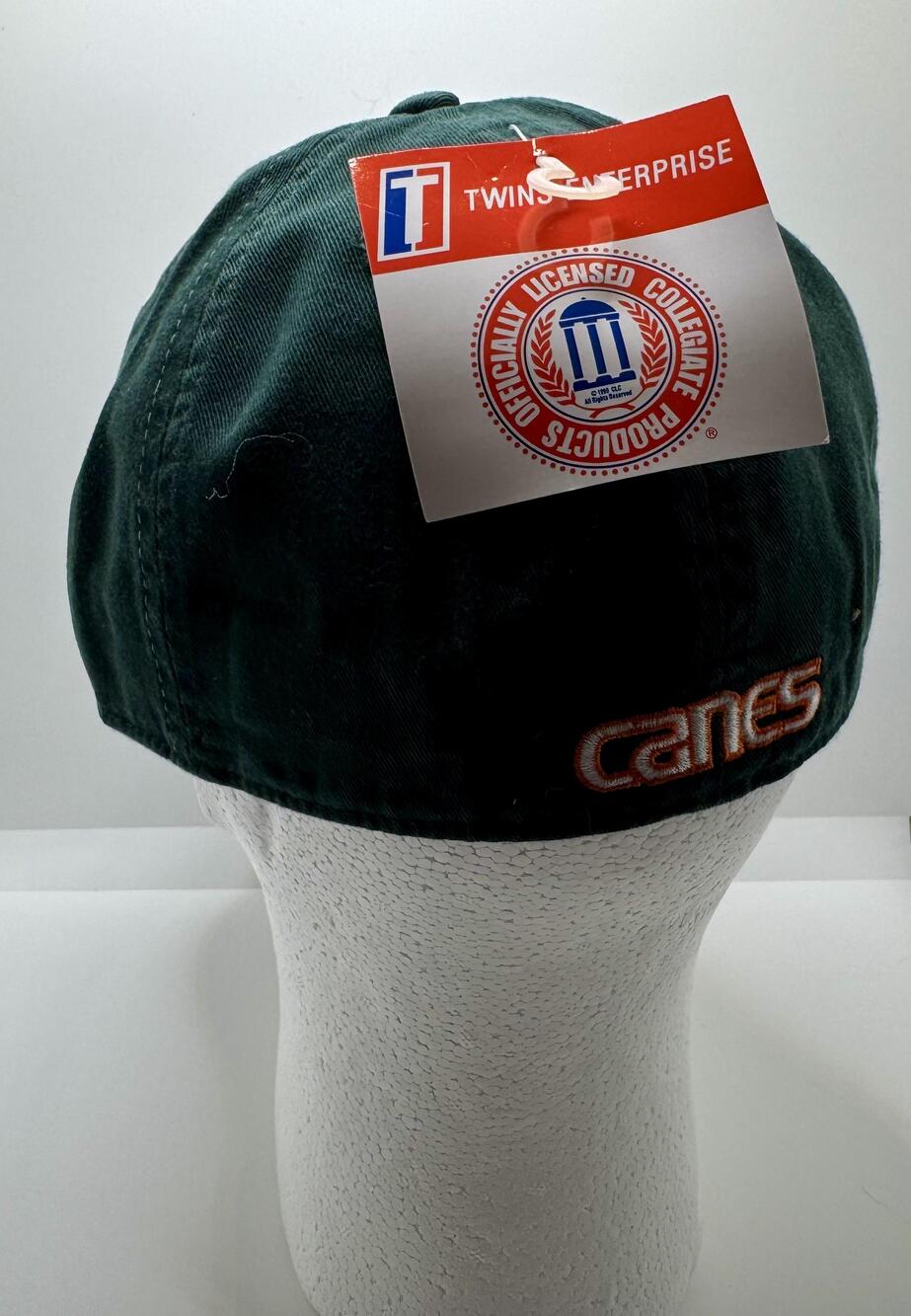 Miami Hurricanes Hat Cap Fitted Mens Medium Green White NCAA Football Canes - Picture 4 of 6